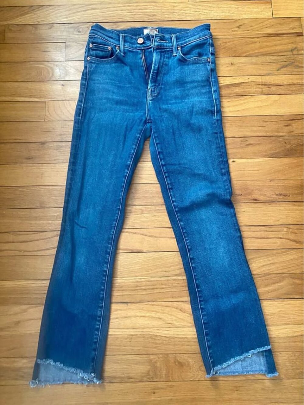 MOTHER Women's Dark Blue Cropped Ankle Jeans